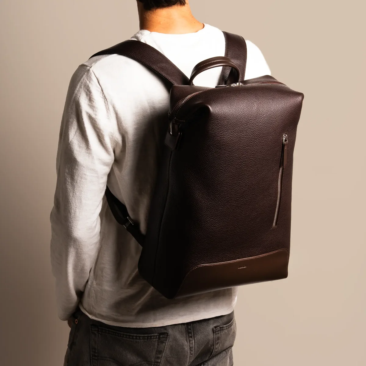 Sac à dos en cuir ~ ROMEO MARRON – Image 3