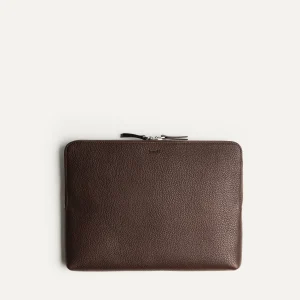 Pochette ordinateur en cuir ~ SANDRO S - MARRON