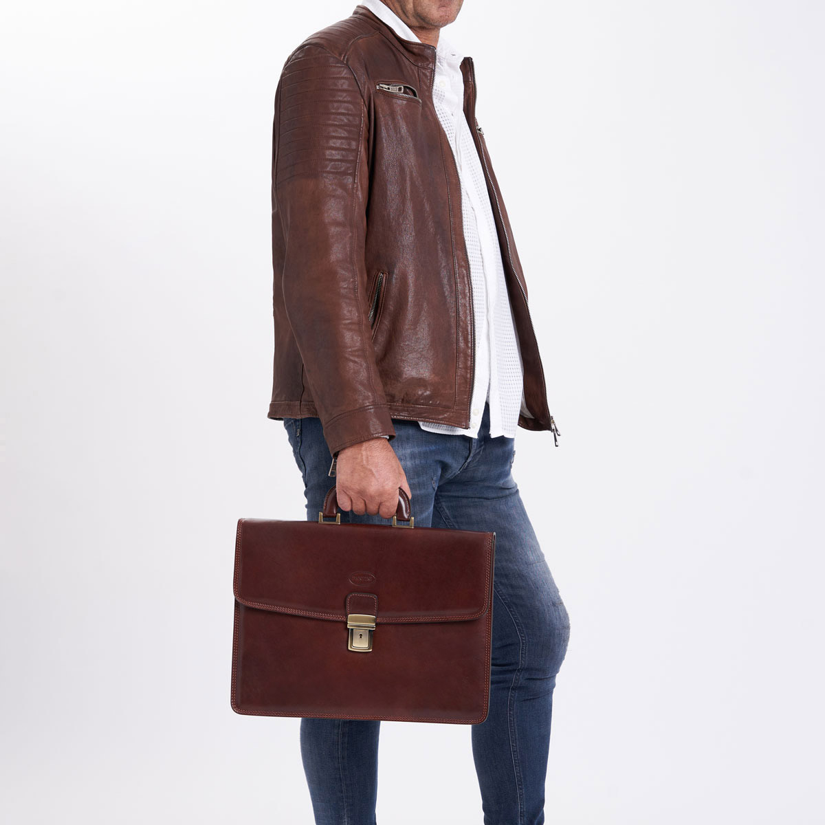 Cartable en cuir Manfredi – Image 3