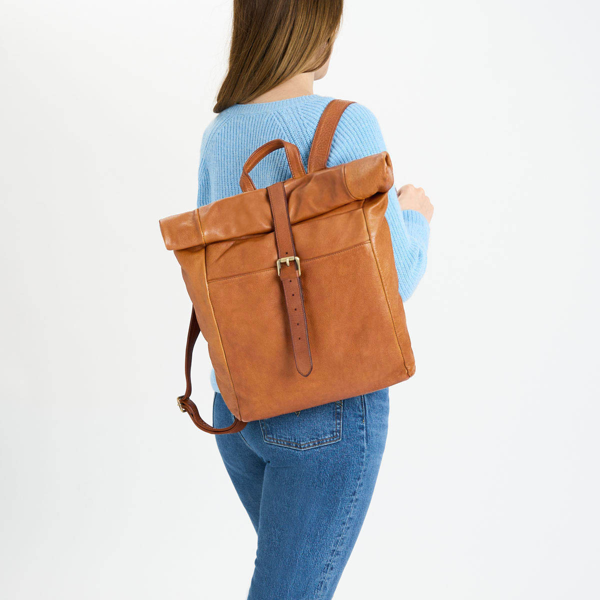 Grand sac à dos en cuir lavé Torino – Image 3