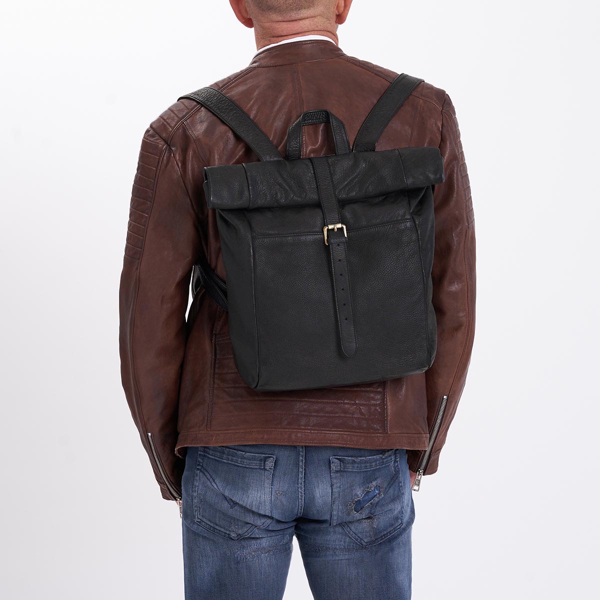 Grand sac à dos en cuir lavé Torino – Image 3