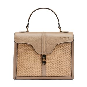 Sac à main en cuir et raphia Flora