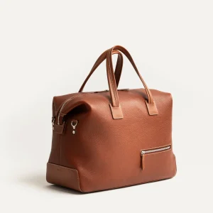 Sac de voyage 48 heures ~ WESLEY~Cuir grainé cognac