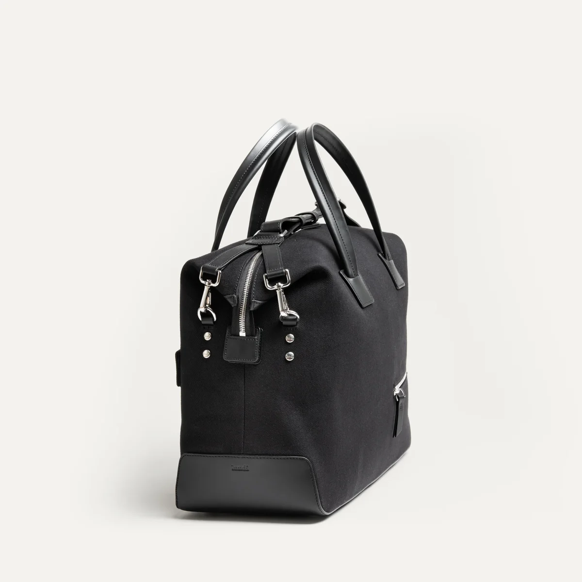 Sac de voyage 48 heures ~ AUGUSTIN ~ Toile noire & cuir noir – Image 8