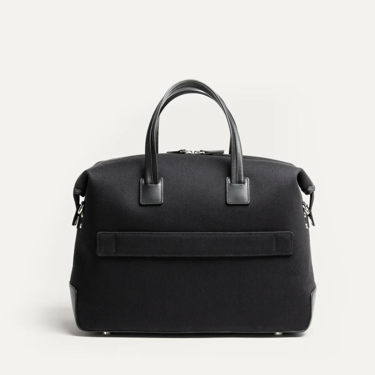 Sac de voyage 48 heures ~ AUGUSTIN ~ Toile noire & cuir noir – Image 5