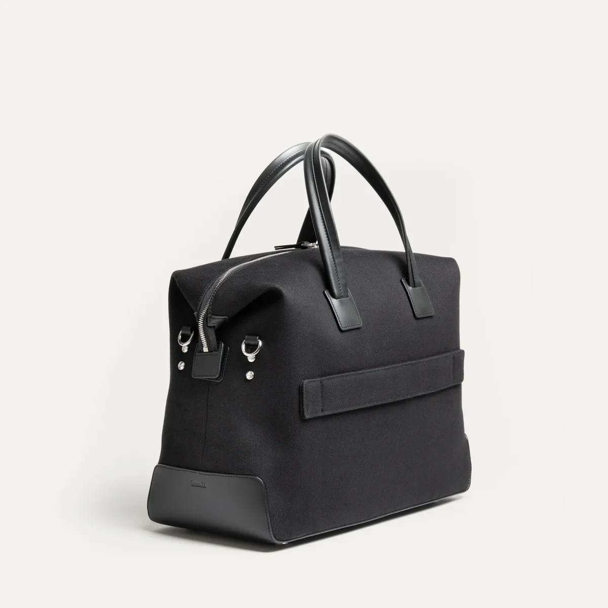 Sac de voyage 48 heures ~ AUGUSTIN ~ Toile noire & cuir noir – Image 9