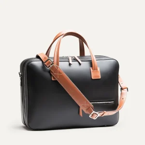 Porte documents 36 hr ~ BELLECOURT ~ Noir & Cognac