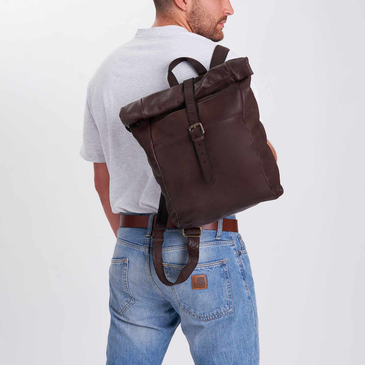 Grand sac à dos en cuir lavé Torino – Image 4