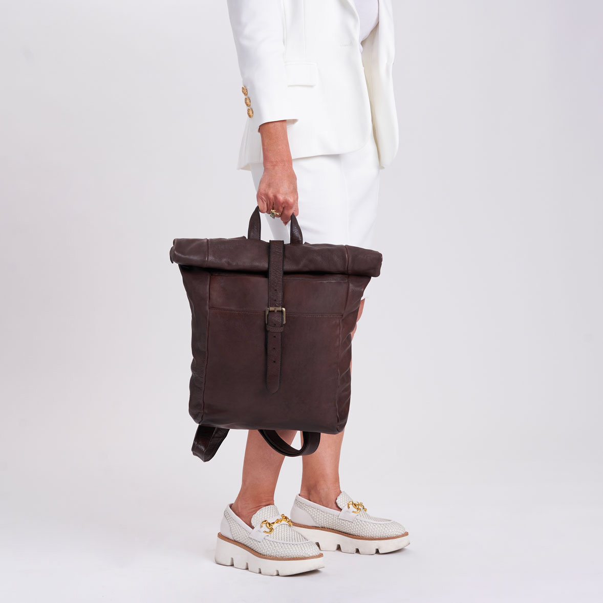 Grand sac à dos en cuir lavé Torino – Image 3