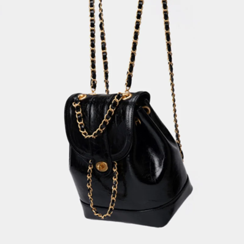 petit sac à dos femme noir en cuir matelassé