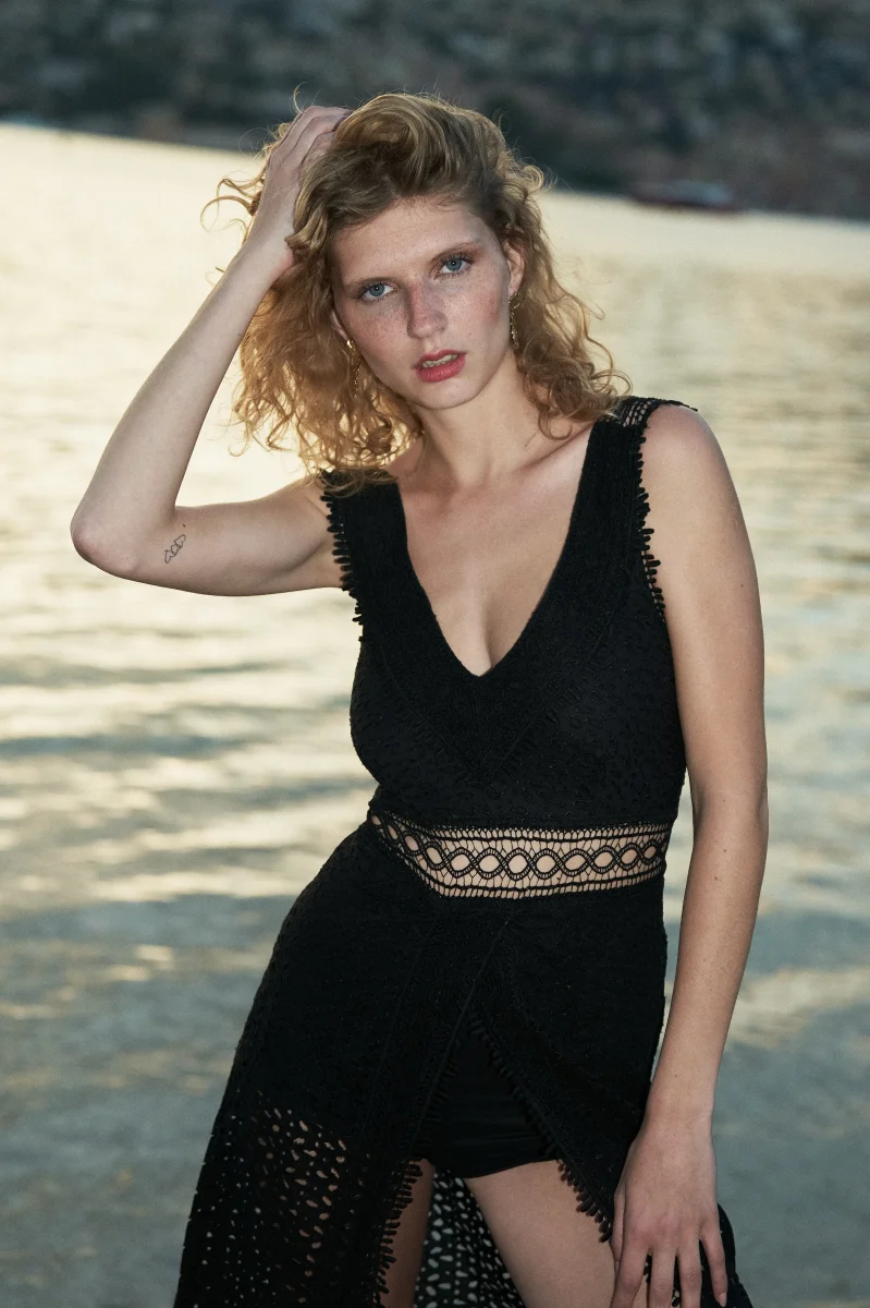 Robe style combi-short en dentelle à transparence – Image 2