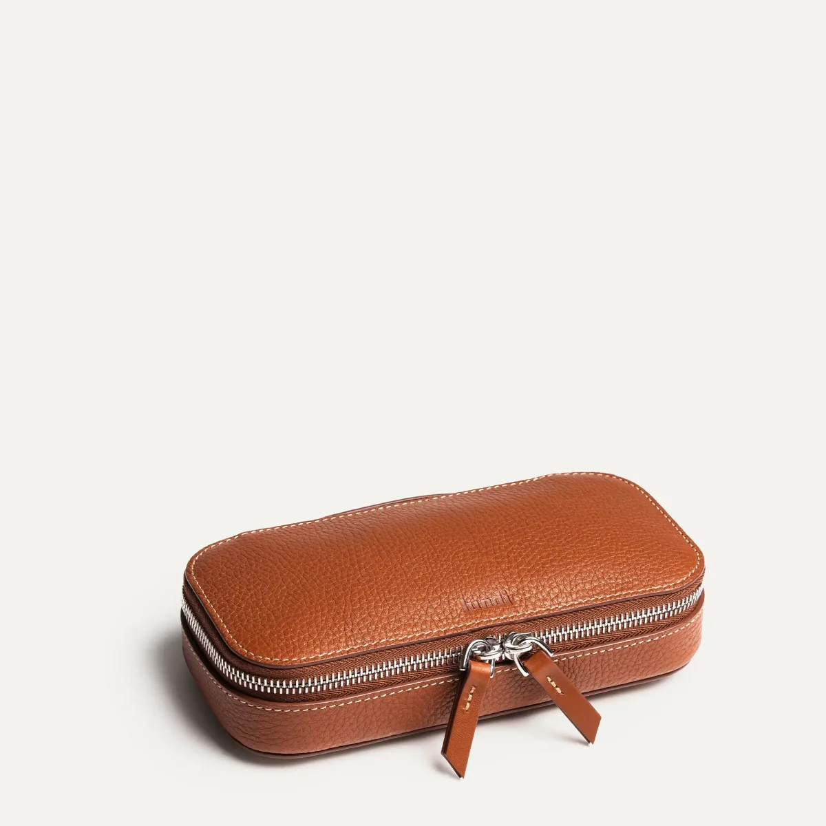 Trousse de toilette compacte ~ EVA - Cuir grainé cognac – Image 3