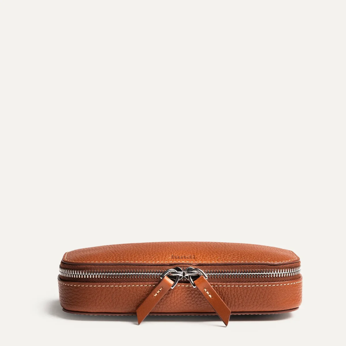 Trousse de toilette compacte ~ EVA - Cuir grainé cognac – Image 6