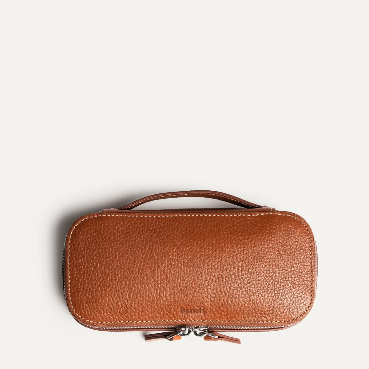 Trousse de toilette compacte ~ EVA - Cuir grainé cognac – Image 7