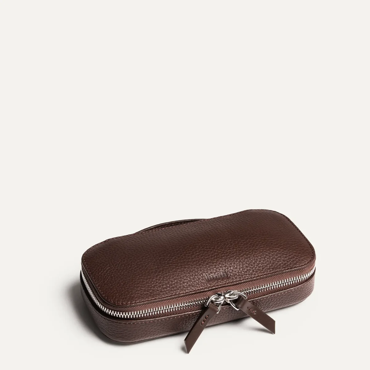 Trousse de toilette compacte ~ EVA - Cuir grainé marron – Image 4