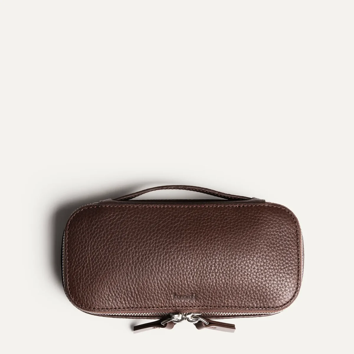 Trousse de toilette compacte ~ EVA - Cuir grainé marron – Image 8