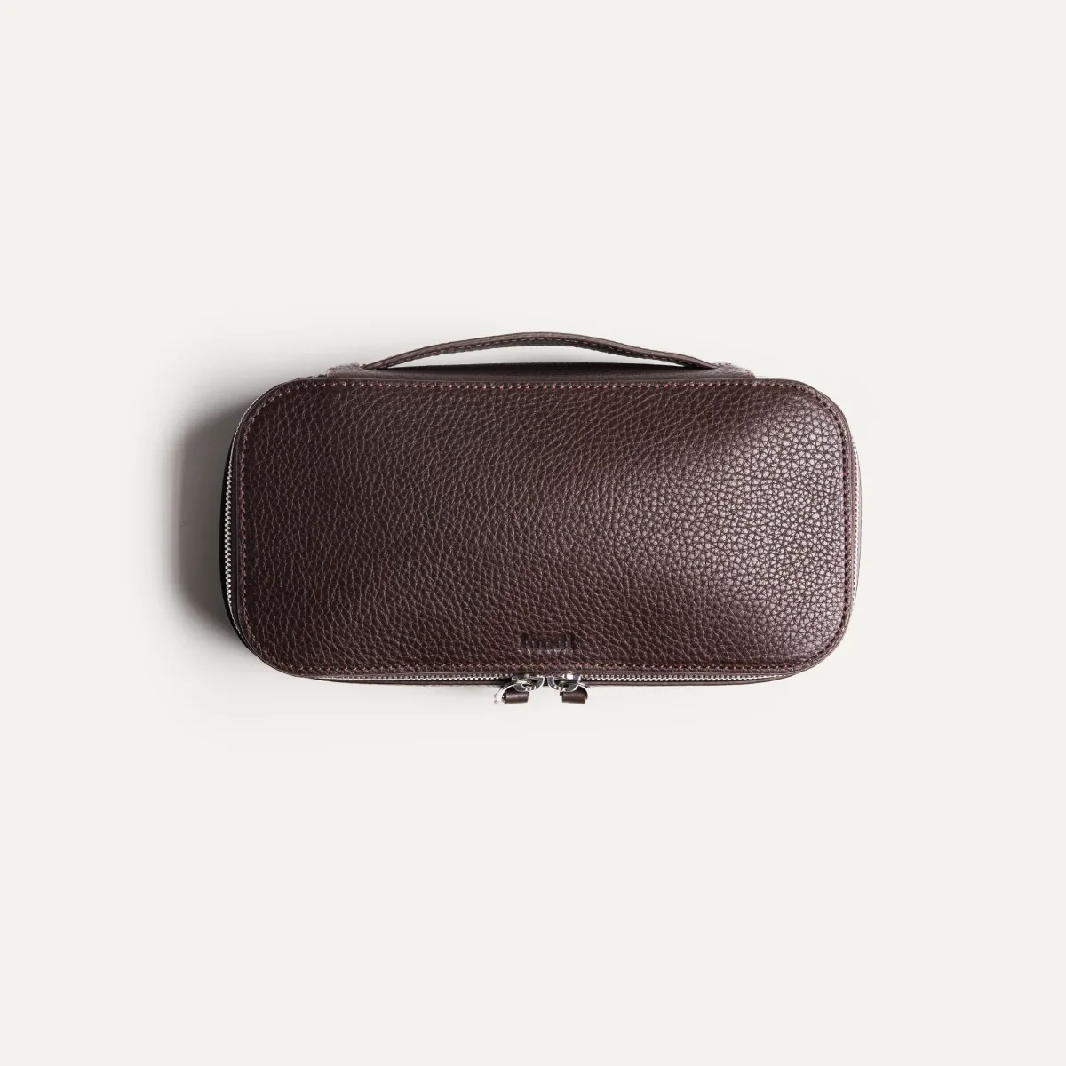 Trousse de toilette en cuir grainé ~ LISA - Marron – Image 4