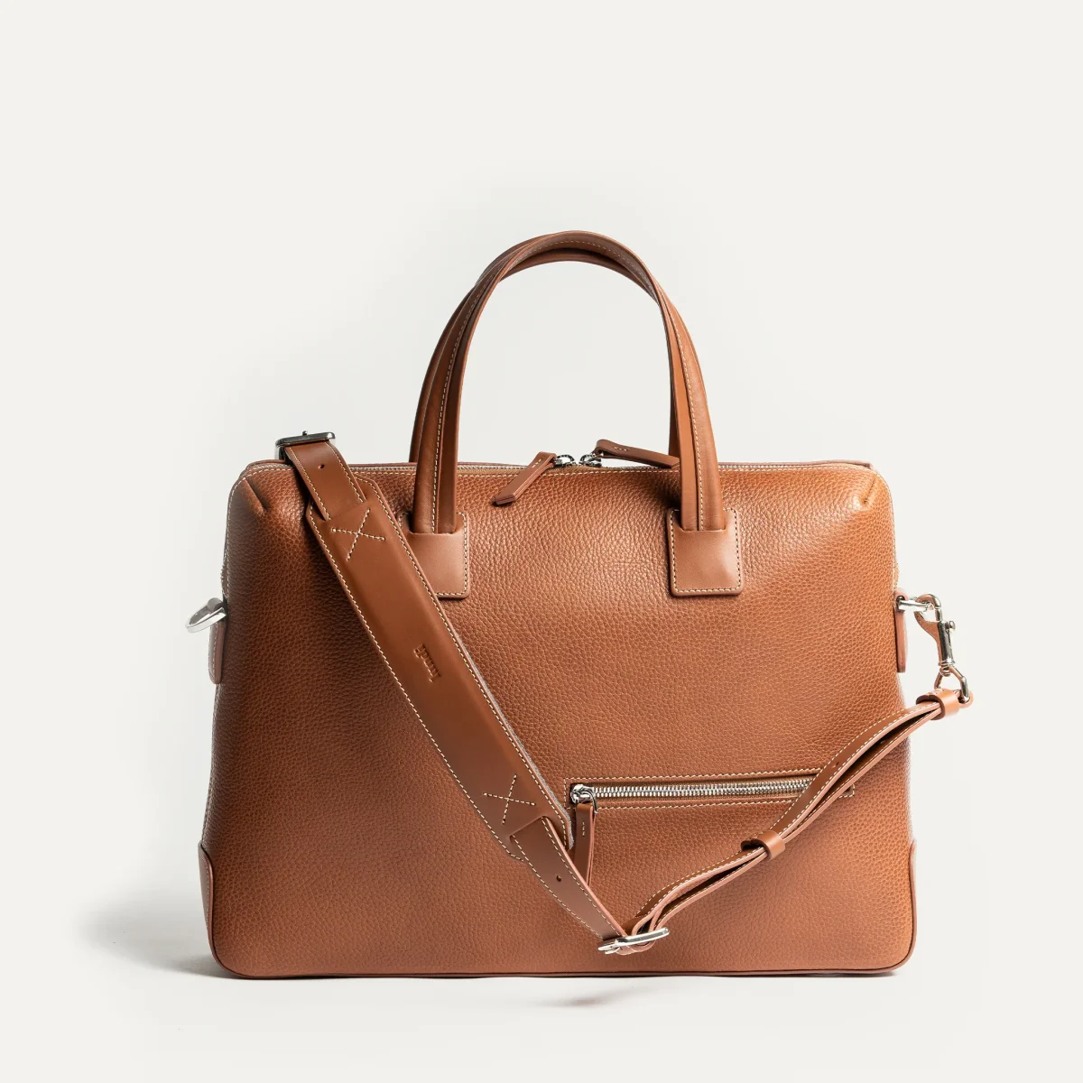 Porte-documents en cuir grainé ~ VALENTIN - COGNAC – Image 2