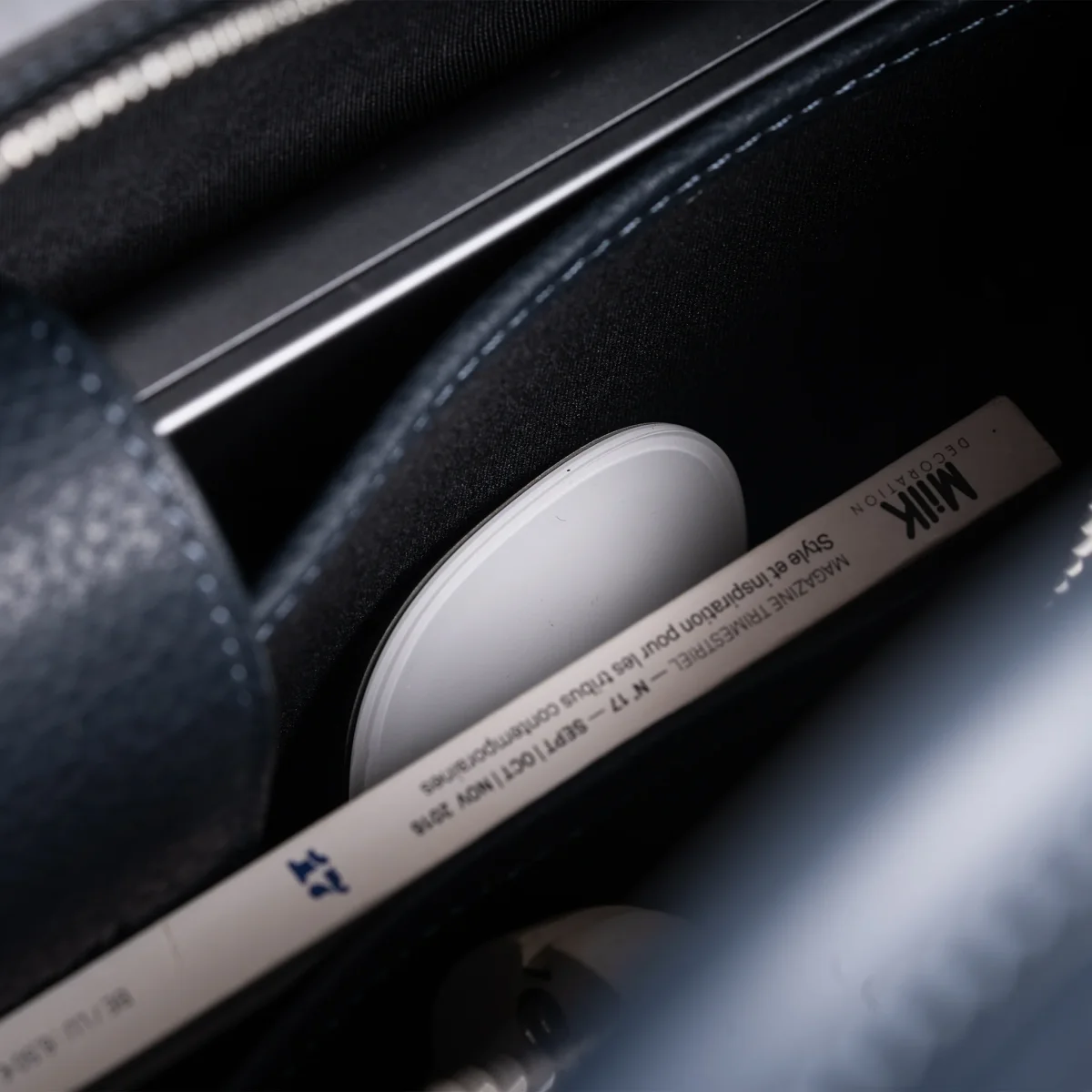 Porte-documents en cuir grainé ~ VALENTIN - MARINE – Image 9