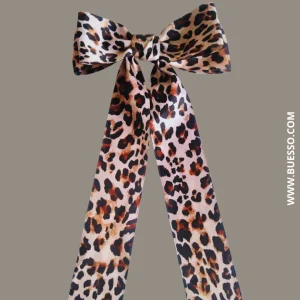 Barrette imprimée léopard avec nœud