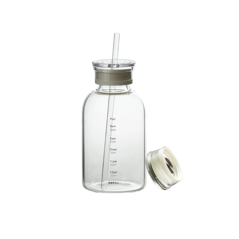 Bouteille D'eau en Verre avec Paille – Image 2