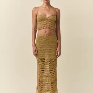 Haut en crochet fait main Gaïa - Doré