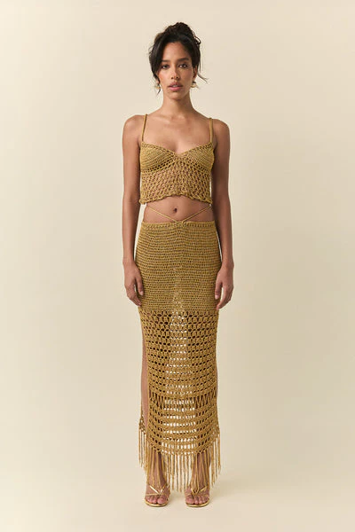 Haut en crochet fait main Gaïa - Doré