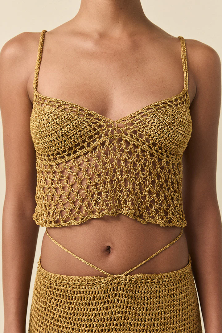 Haut en crochet fait main Gaïa - Doré – Image 4