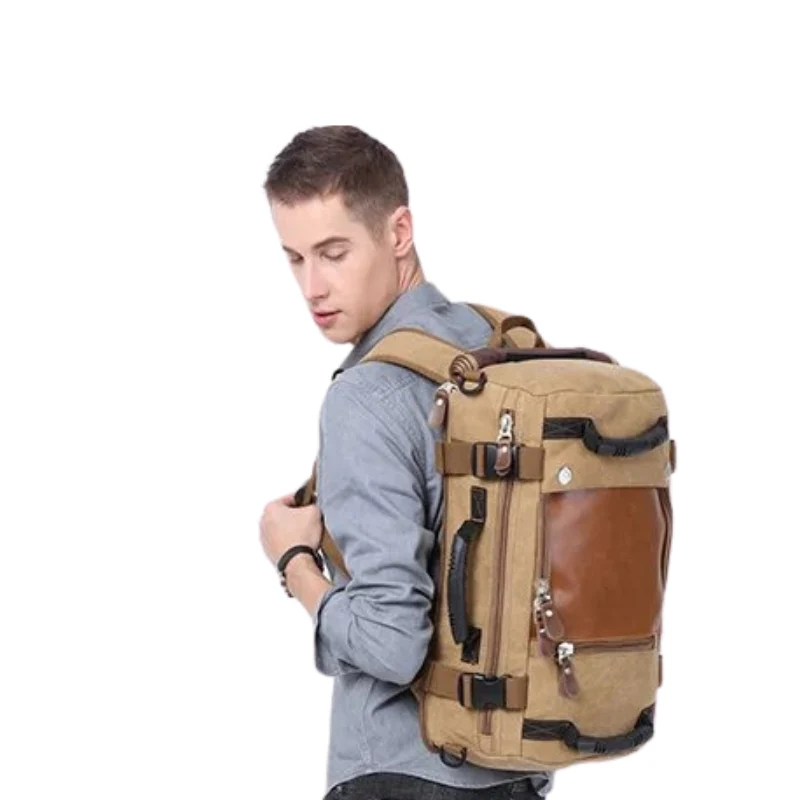 Sac à Dos de Voyage Vintage Solide – Image 8