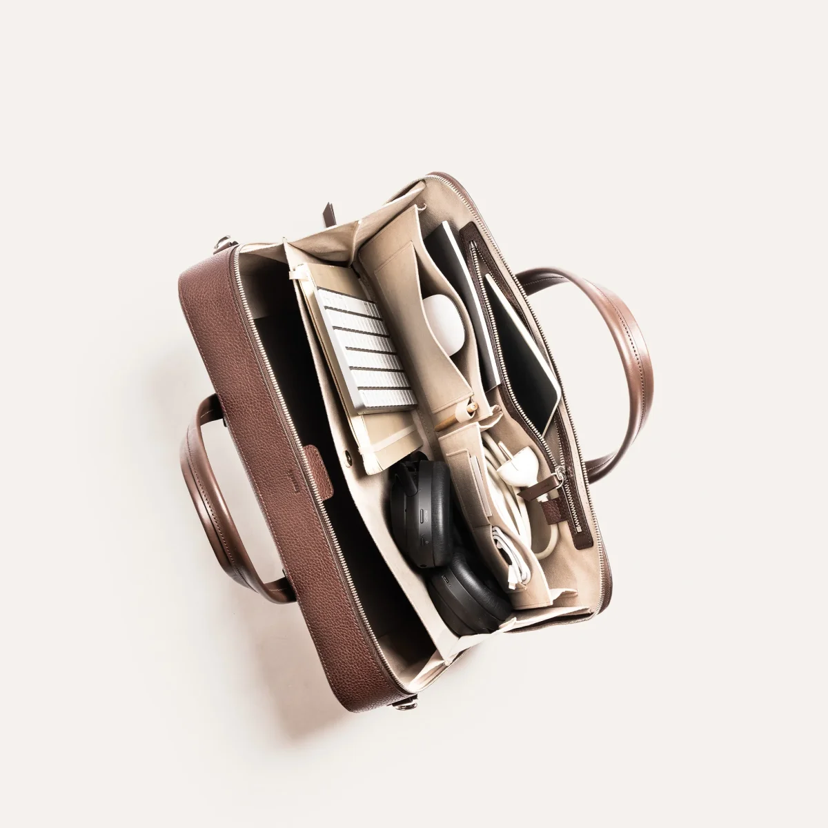 Porte-documents en cuir grainé ~ OSCAR - MARRON – Image 8