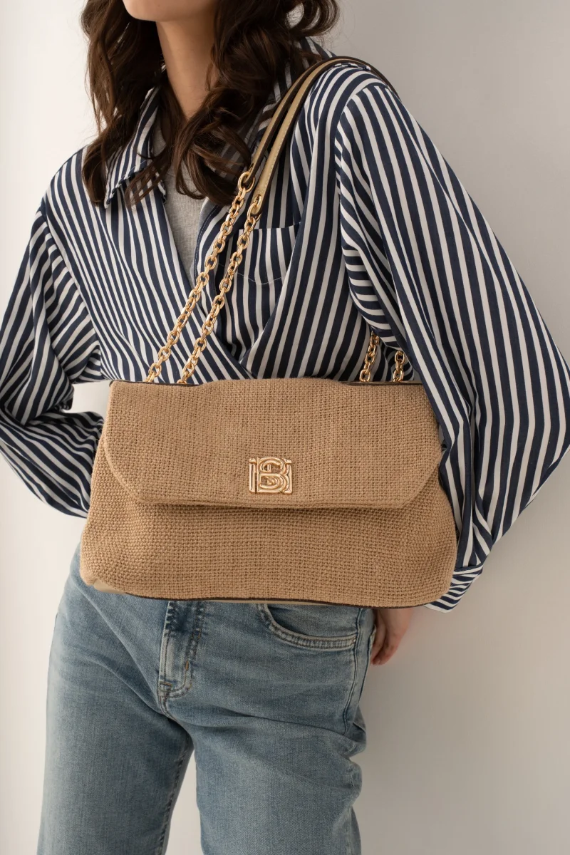 Sac rabat Séréniti (SAN) - Lin beige et Vert jonc – Image 4