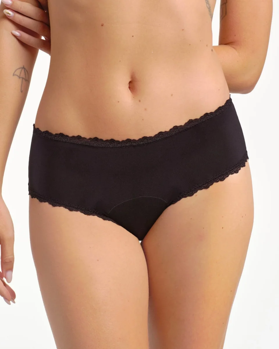 Pack menstruel trio shortys noir en dentelle – Image 3