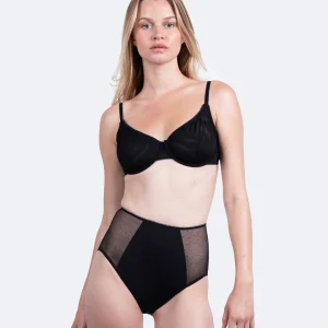 Taille haute menstruelle plumetis