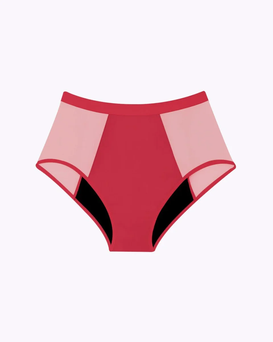 Taille haute menstruelle tulle cerise – Image 6