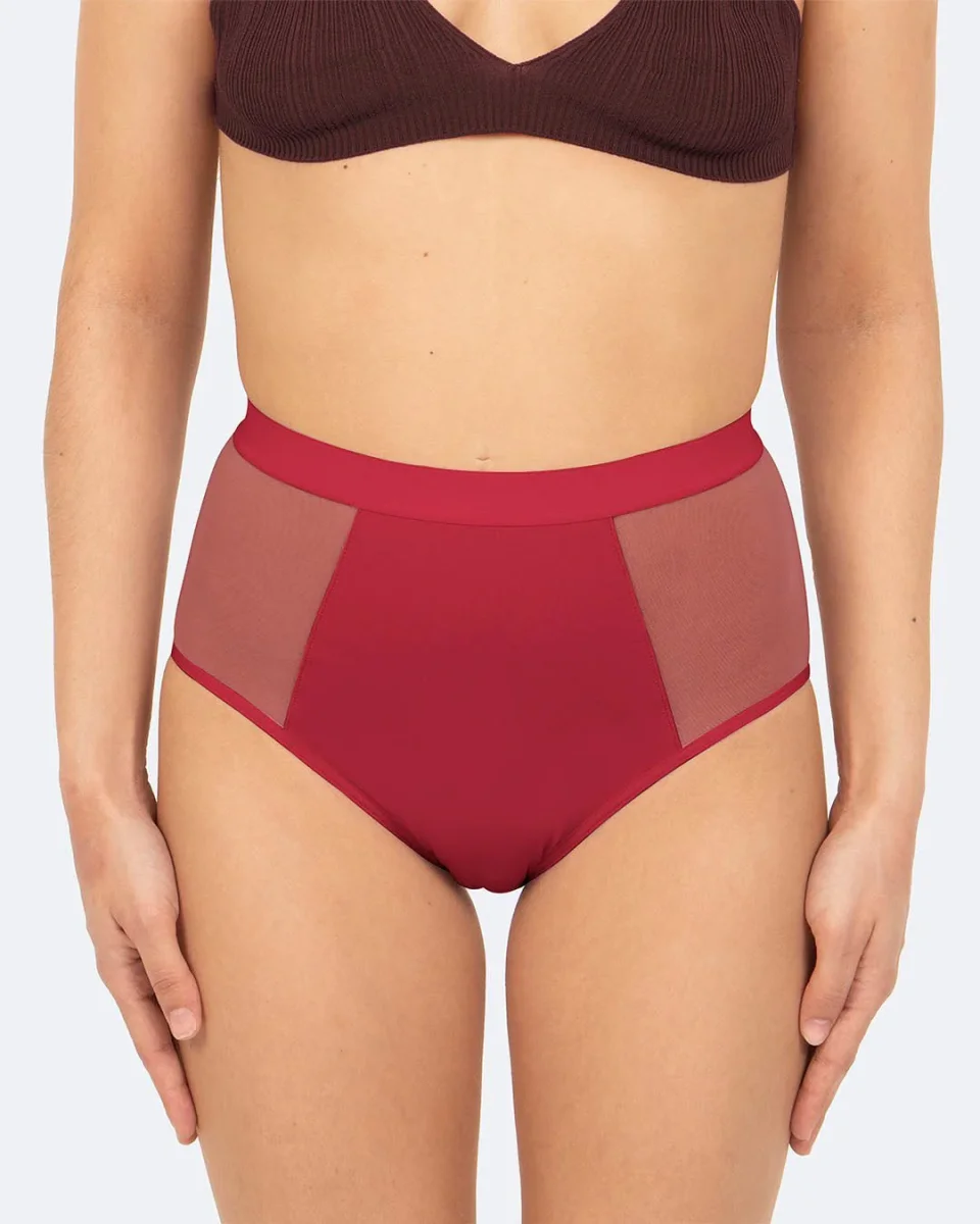 Taille haute menstruelle tulle cerise – Image 3