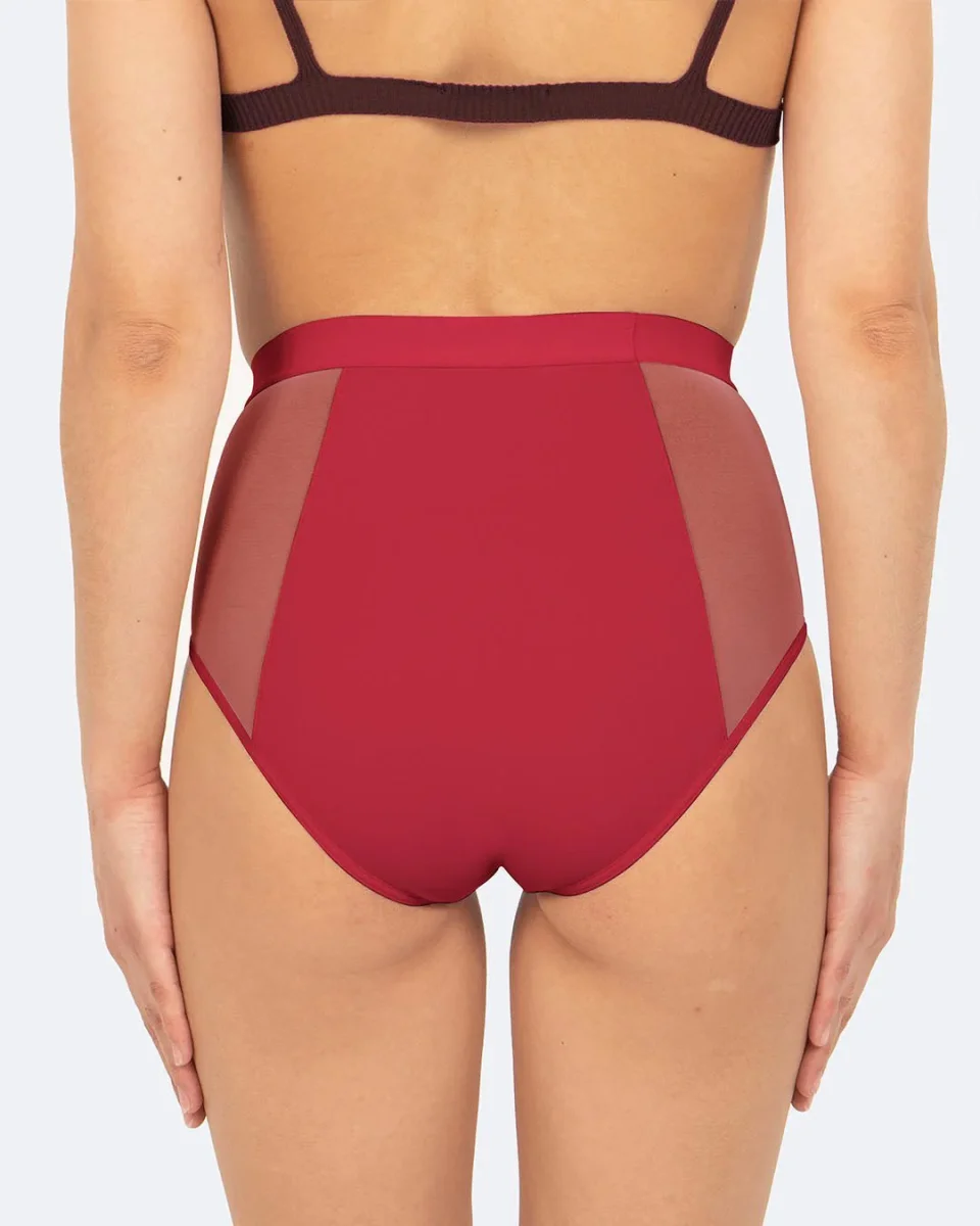 Taille haute menstruelle tulle cerise – Image 5