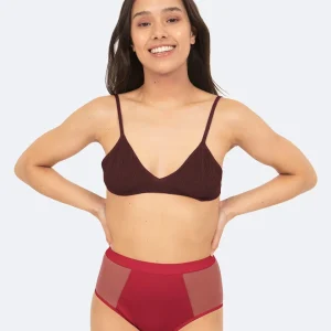 Taille haute menstruelle tulle cerise