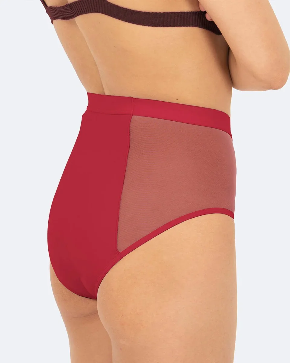 Taille haute menstruelle tulle cerise – Image 4