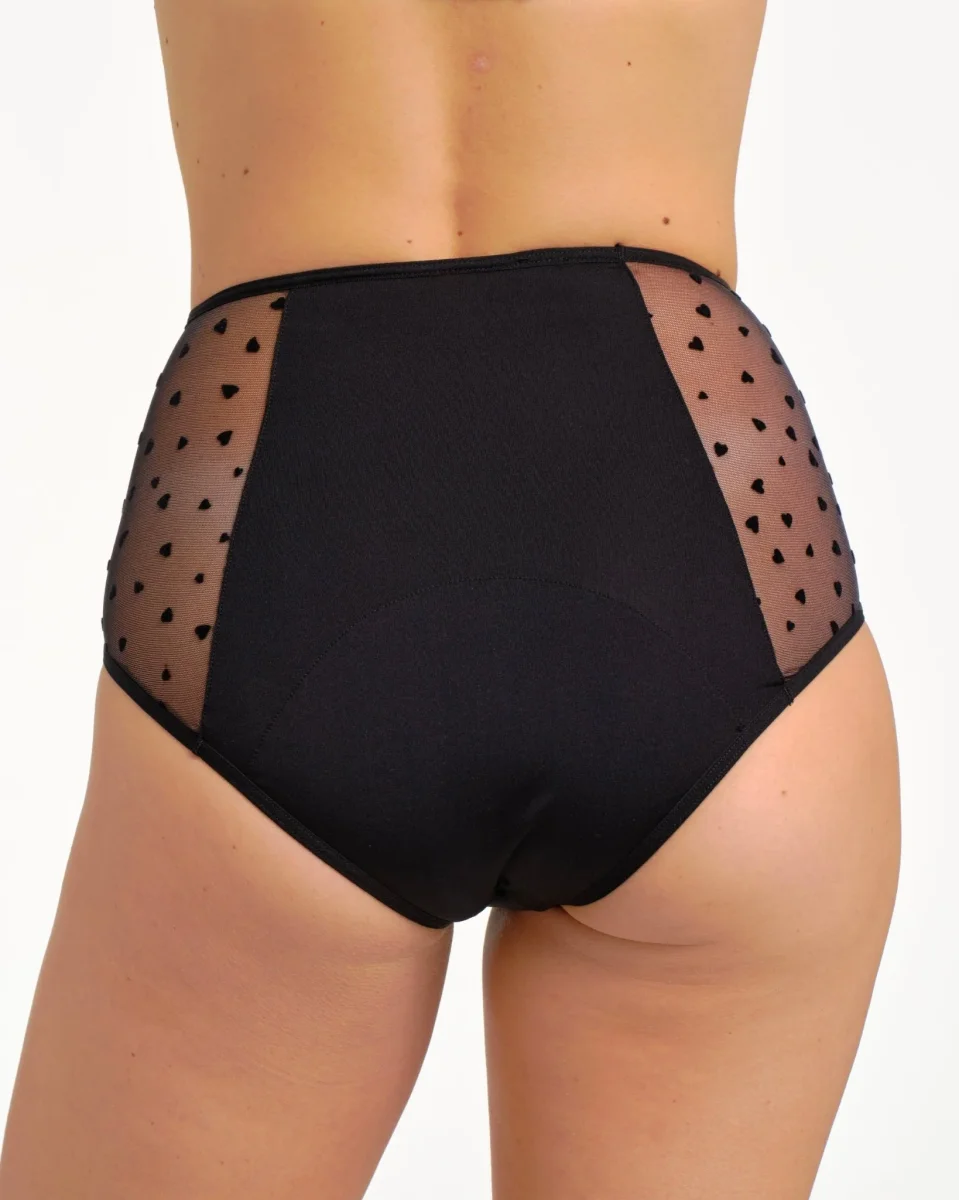 Taille haute menstruelle tulle cœur – Image 5