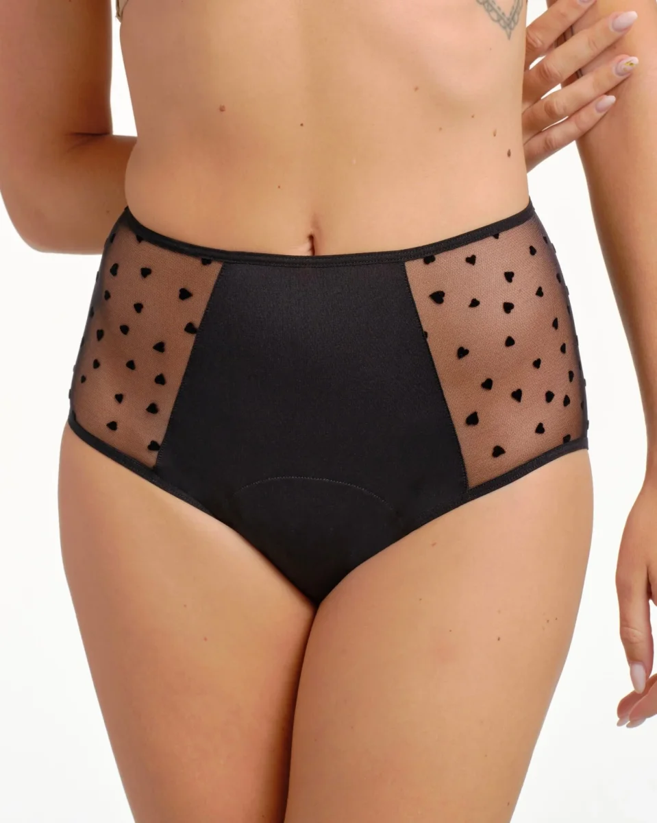 Taille haute menstruelle tulle cœur – Image 3