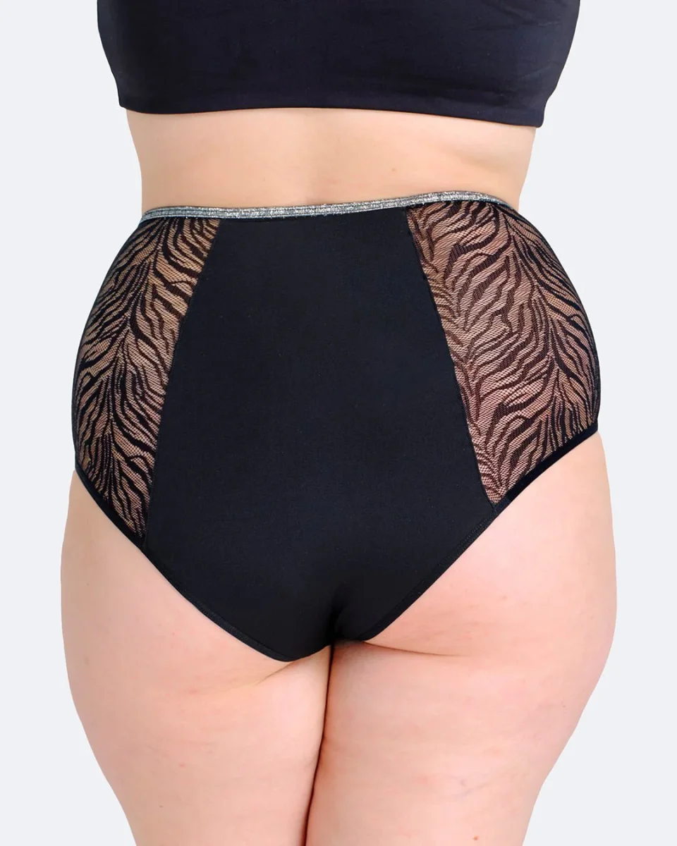 Taille haute menstruelle zebra pailletée – Image 5