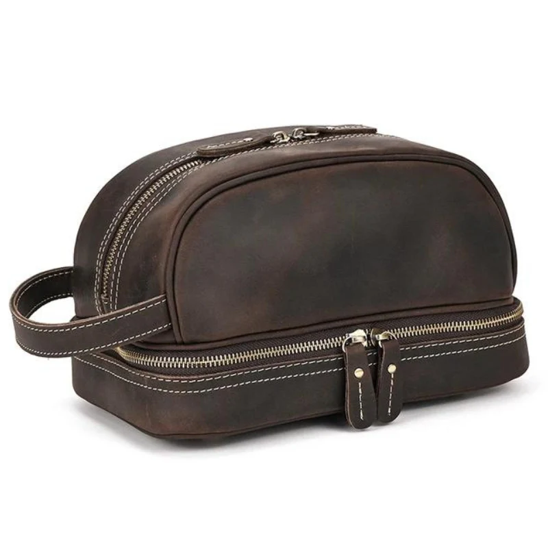 Trousse de Toilette Homme en Cuir Vintage – Image 8