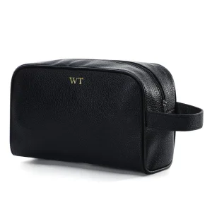 Trousse de Toilette Homme Personnalisée Cuir PU